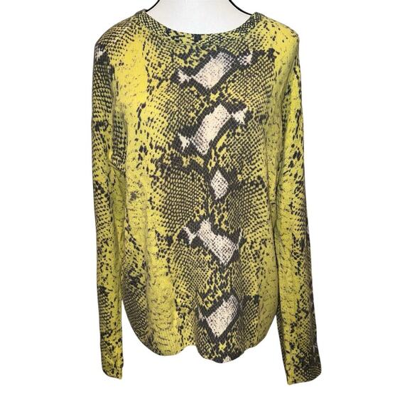 Equipment Femme Cashmere Sloane Diamondback Python Sweater Blazing Yellow Size M - Picture 7 of 13